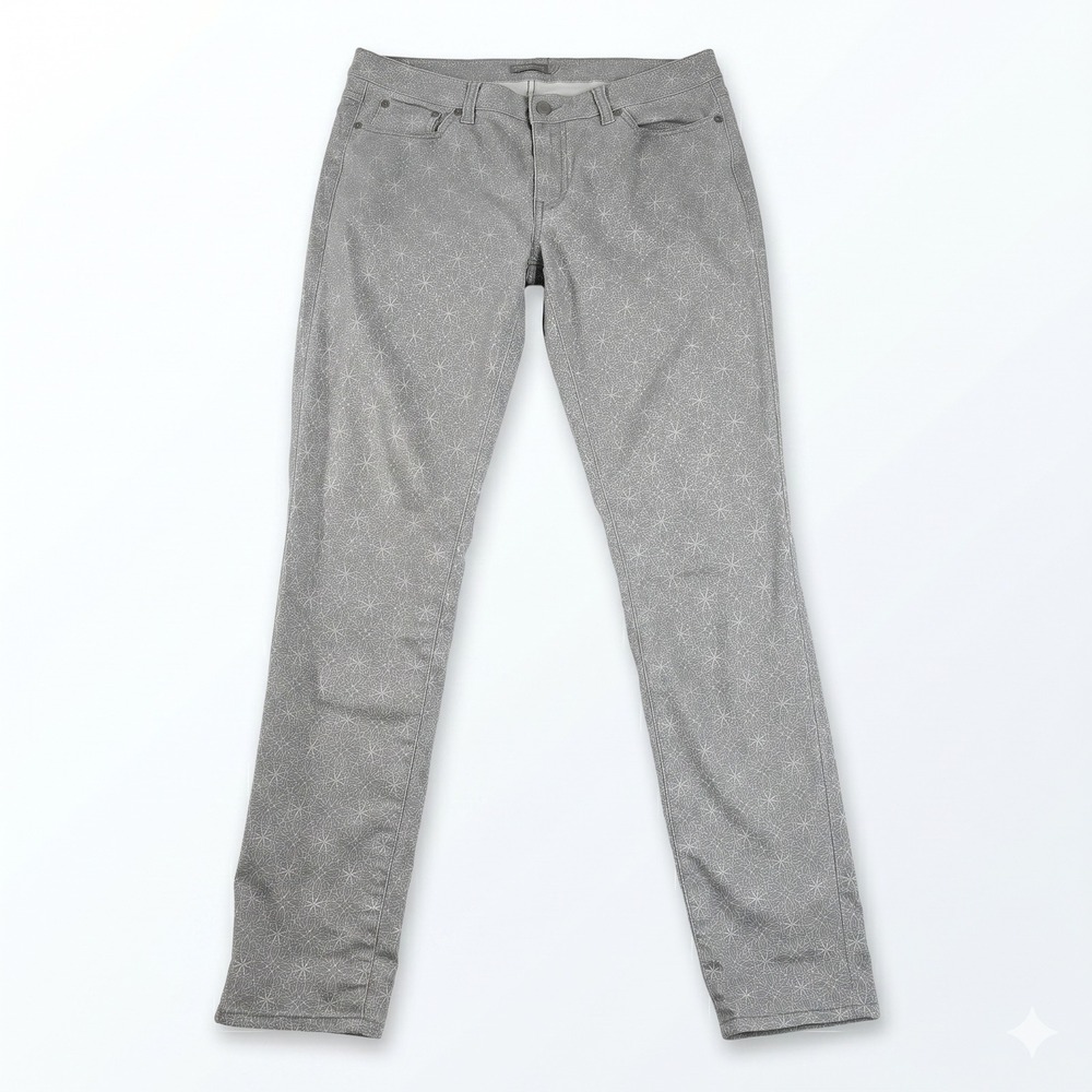 Prana Kara Jeans Grey Geometric Floral Mandala‎ Print Organic Cotton Pants 12/31